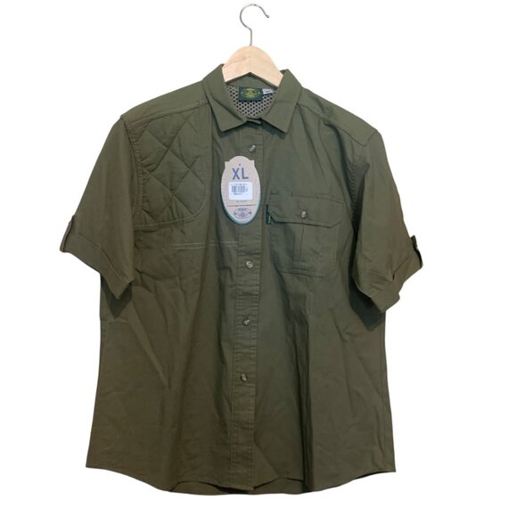 Tag Safari Men's Shooting Shirt Olive Green Button-Up XL Big Game Hunting - Picture 2 of 14